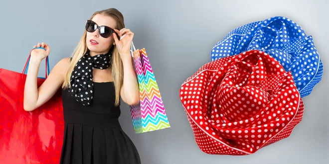 Elegantné bodkované šatky