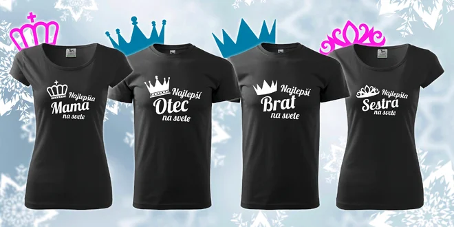 Vianočný darček! Bavlnené tričká pre najlepších členov rodiny