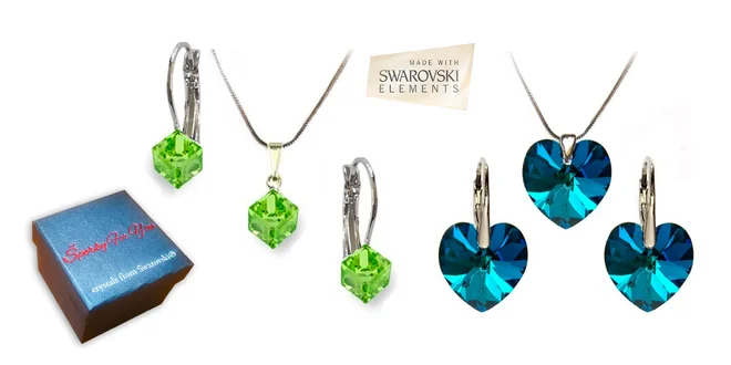 Darčekové sety Swarovski: srdiečko alebo kocka