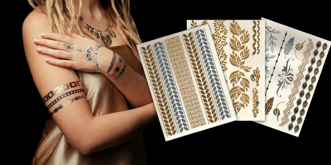 Trendy metalické tetovanie - perfektné na let