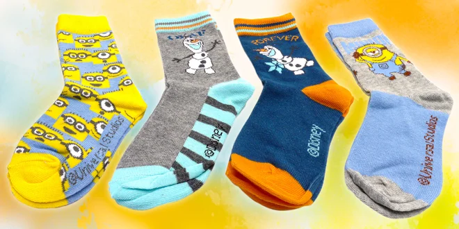 Detské ponožky s motívmi rozprávkových hrdinov