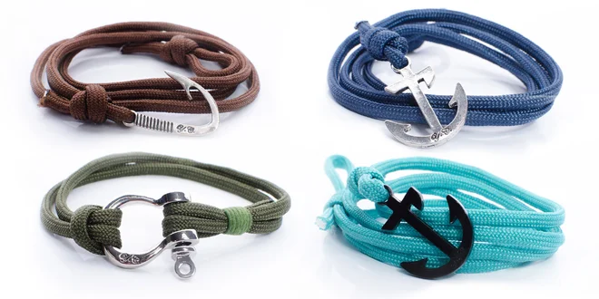 Moderný náramok s kotvou na zapínanie