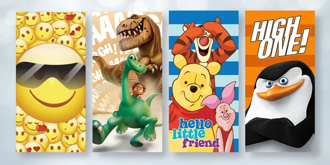 Bavlnené osušky s filmovými a rozprávkovými motívmi