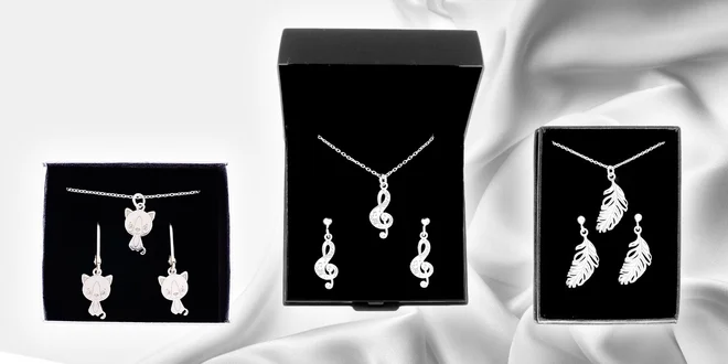 Strieborná súprava Swarovski Crystallized Elements