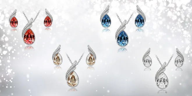 Zirkónový dámsky set náhrdelnika a náušníc