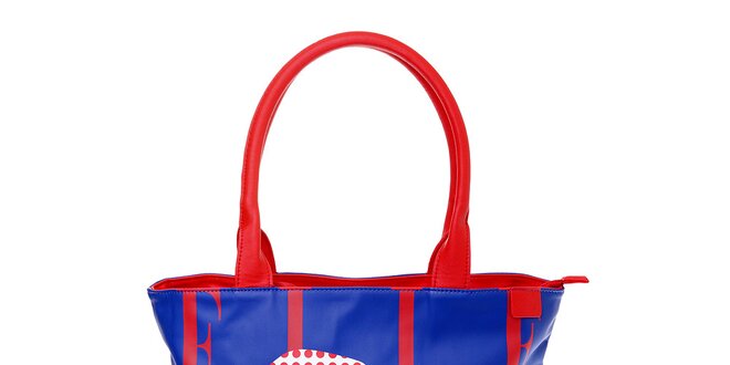 Dámská modrá taška Elle s červenými detaily