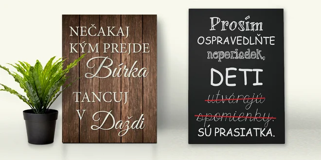 Dekoratívne ceduľky so životnými mottami