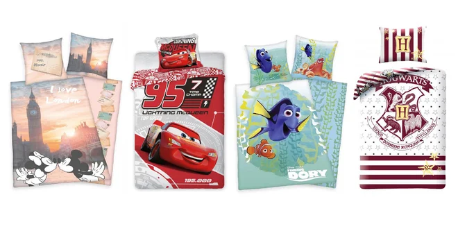 Obliečky s motívom filmov, rozprávok i miest