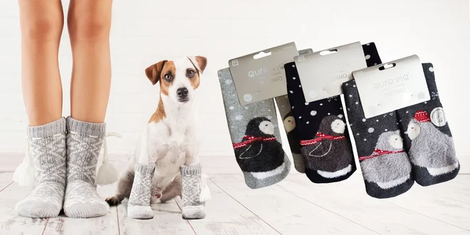 Dámske hrubé protišmykové ponožky