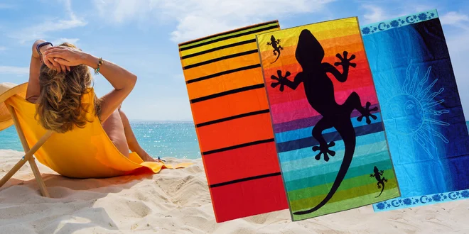 Obojstranné plážové osušky OXK z egyptskej bavlny