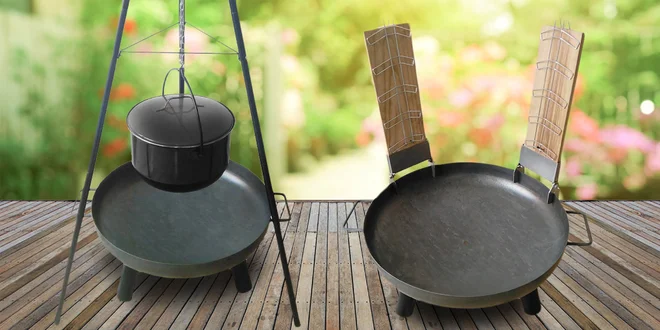 Záhradný gril na trojnožke s ohniskom 4v1