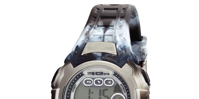 Kulaté digitální hodinky s žíhaným řemínkem RG512
