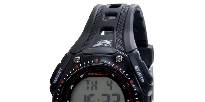 Sportovní černé kulaté digitální hodinky RG512