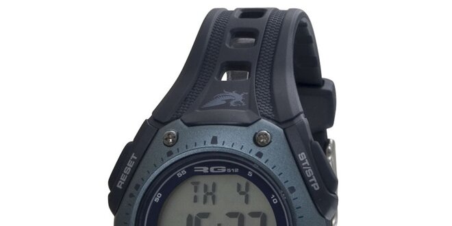 Sportovní modrošedé kulaté digitální hodinky RG512