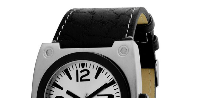 Hranaté hodinky se stříbrným pouzdrem RG512