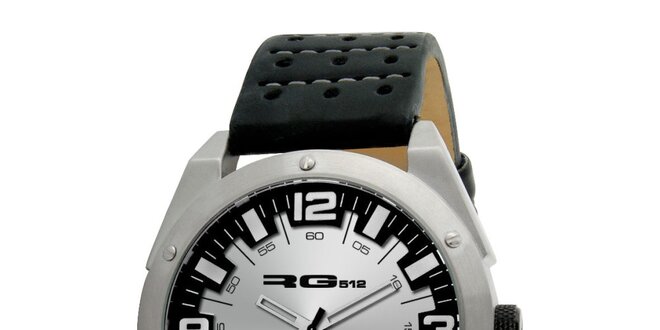 Stříbrné analogové hodinky s ocelovým pouzdrem RG512