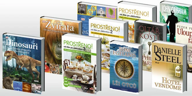 Sady knih pro ženy, pro děti, kuchařky Prostřeno či krimi