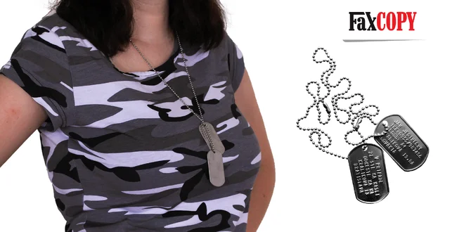 Vojenské známky s vlastným nápisom od FaxCOPY