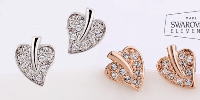 Zlacené či rhodiované náušnice Swarovski elements