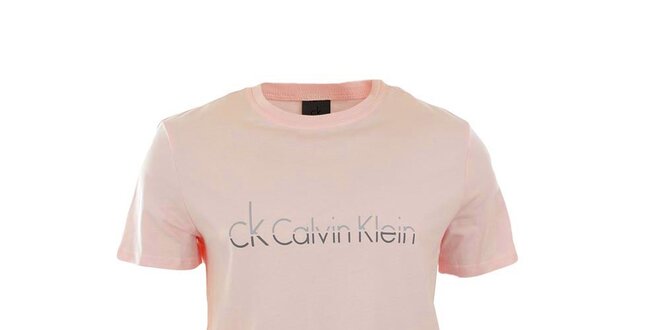 Pánské růžové tričko s potiskem Calvin Klein
