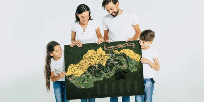 Stieracie mapy sveta, Európy alebo Slovenska Deluxe XL