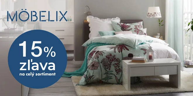 Möbelix: 15% zľava do online obchodu s nábytkom