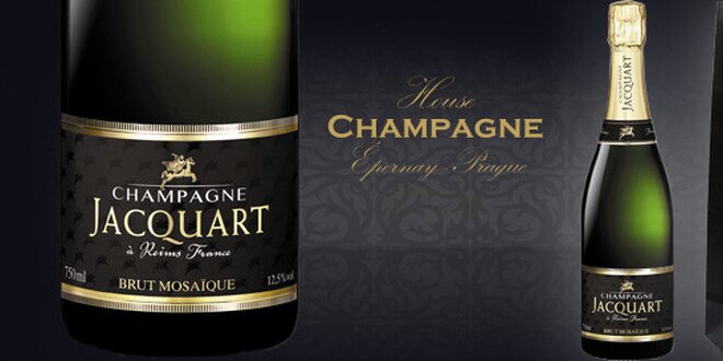 Láhev luxusního šampaňského Jacquart Brut Mosaique