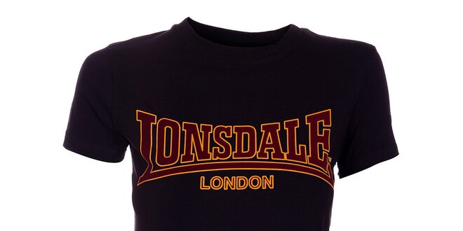 Dámské černé tričko Lonsdale se semišovým potiskem