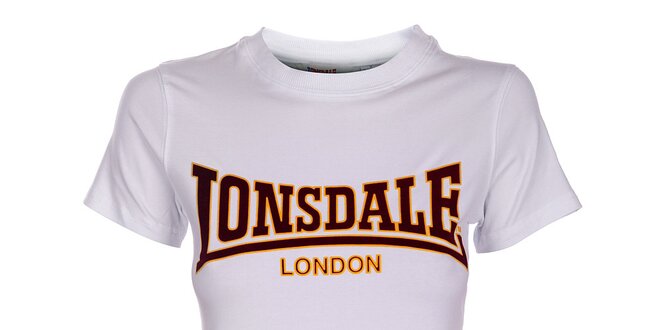 Dámské bílé tričko Lonsdale se semišovým potiskem