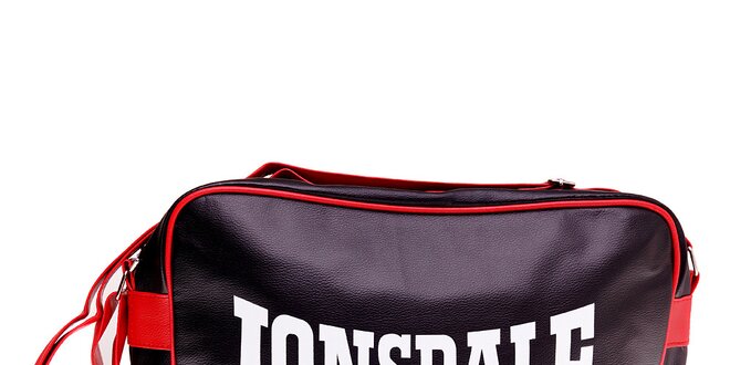 Černá taška přes rameno Lonsdale s červeným lemem