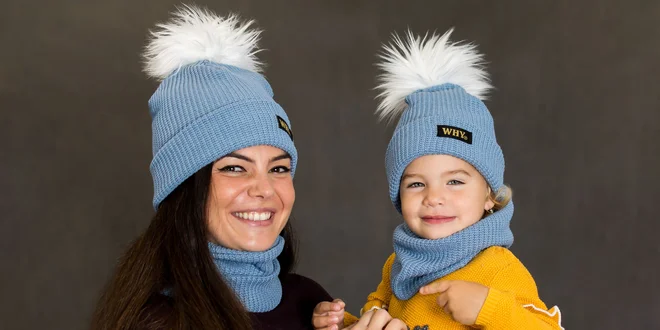 Dámske a detské zimné sety: čiapka + nákrčník