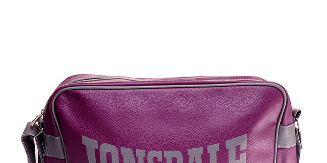 Tmavě fialová taška přes rameno Lonsdale s šedým lemem