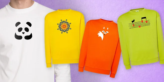 Farebné unisex mikiny s rôznymi vyšívanými vzormi