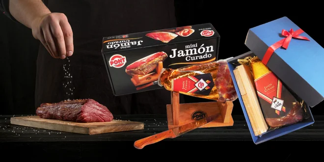 Darčekovo balená španielska šunka so stojanom i nožom