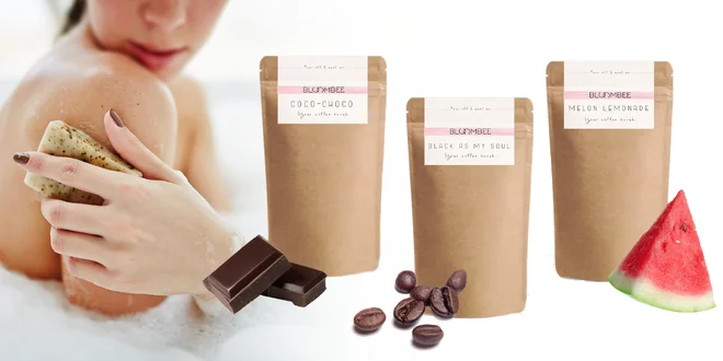 Kávový peeling Bloombee na telo i tvár – rôzne vône