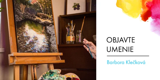 Bavlnené tašky a obraz od umelkyne Barbory Klečkovej