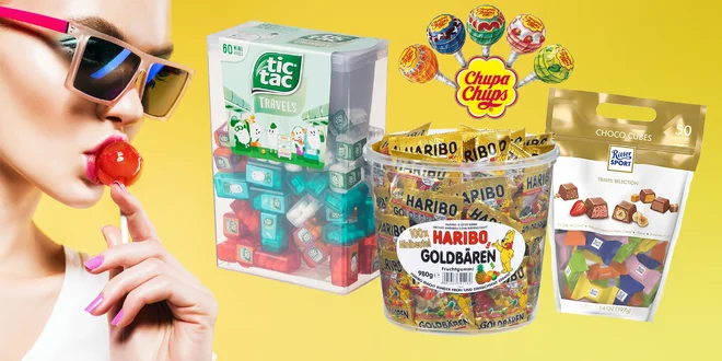 Obrovské balenia Tic Tac, Chupa Chups, Haribo i Ritter