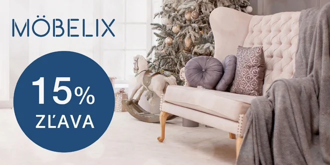 Möbelix: 15% zľava do e-shopu s nábytkom