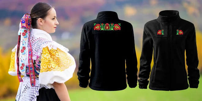 Dámske i pánske fleecové mikiny s ľudovou výšivkou