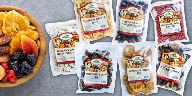 Sušené BIO ovocie: datle, figy, ananás, hrozienka i goji