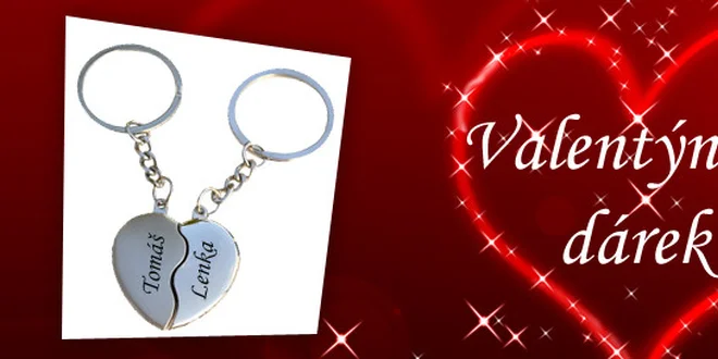 Zamilované kovové přívěsky srdíčka s popisem laserem jako nejkrásnější dárek na Valentýna