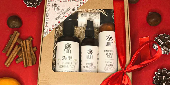 Vianočné balíčky slovenskej prírodnej kozmetiky Biofy