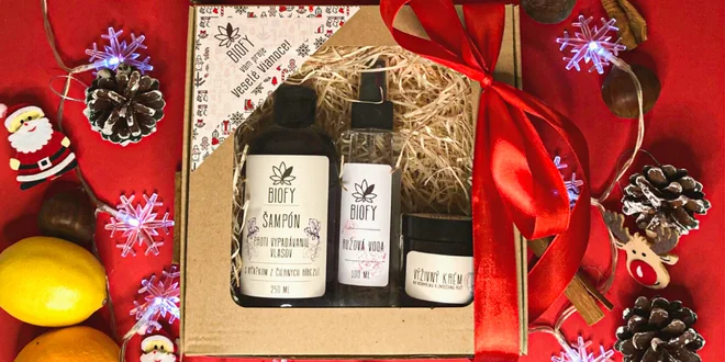 Vianočné balíčky slovenskej prírodnej kozmetiky Biofy