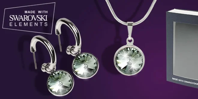 Set řetízku a náušnic s krystaly Swarovski