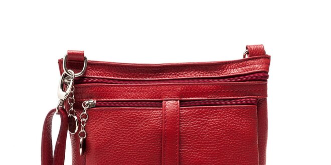 Dámská červená kabelka s přezkou Carla Ferreri