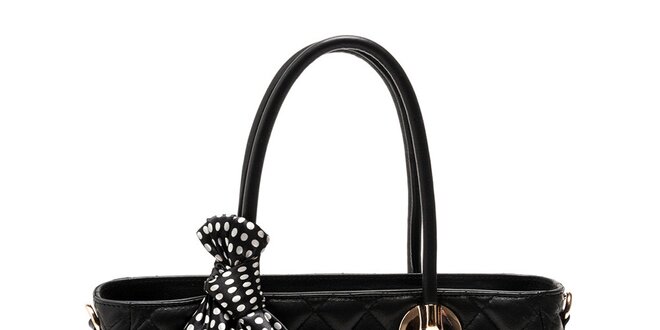 Dámská černá kabelka s šátkem Carla Ferreri