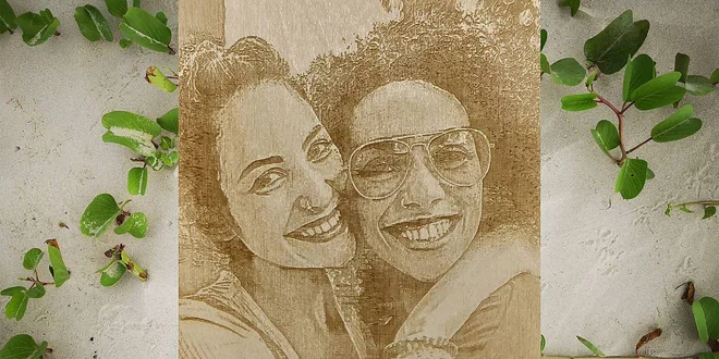 Personalizovaná gravírovaná fotografia na preglejke