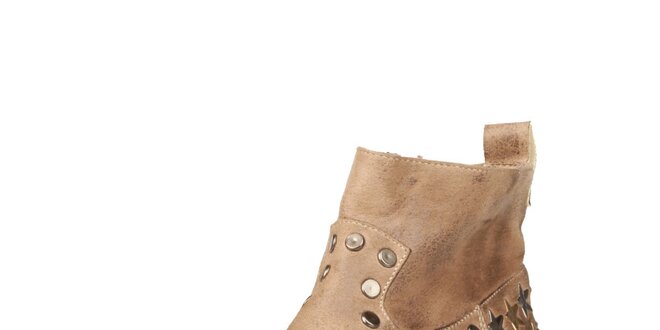 Dámské béžové kotníkové boty s hvězdičkami Ana Lublin