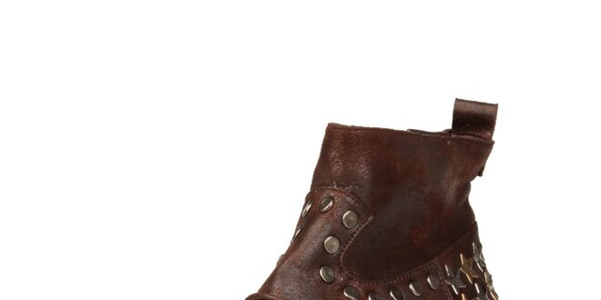 Dámské hnědé kotníkové boty s hvězdičkami Ana Lublin