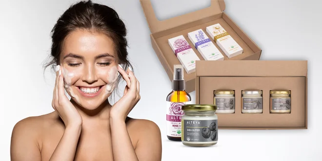 3 ks Darčekové balíčky Alteya Organics: Kvetinové vody a telové maslá